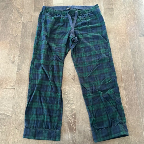J Crew Mens Plaid Flannel Pajama Set Holidays Preppy Cozy Cabin Navy Green L - Picture 7 of 12